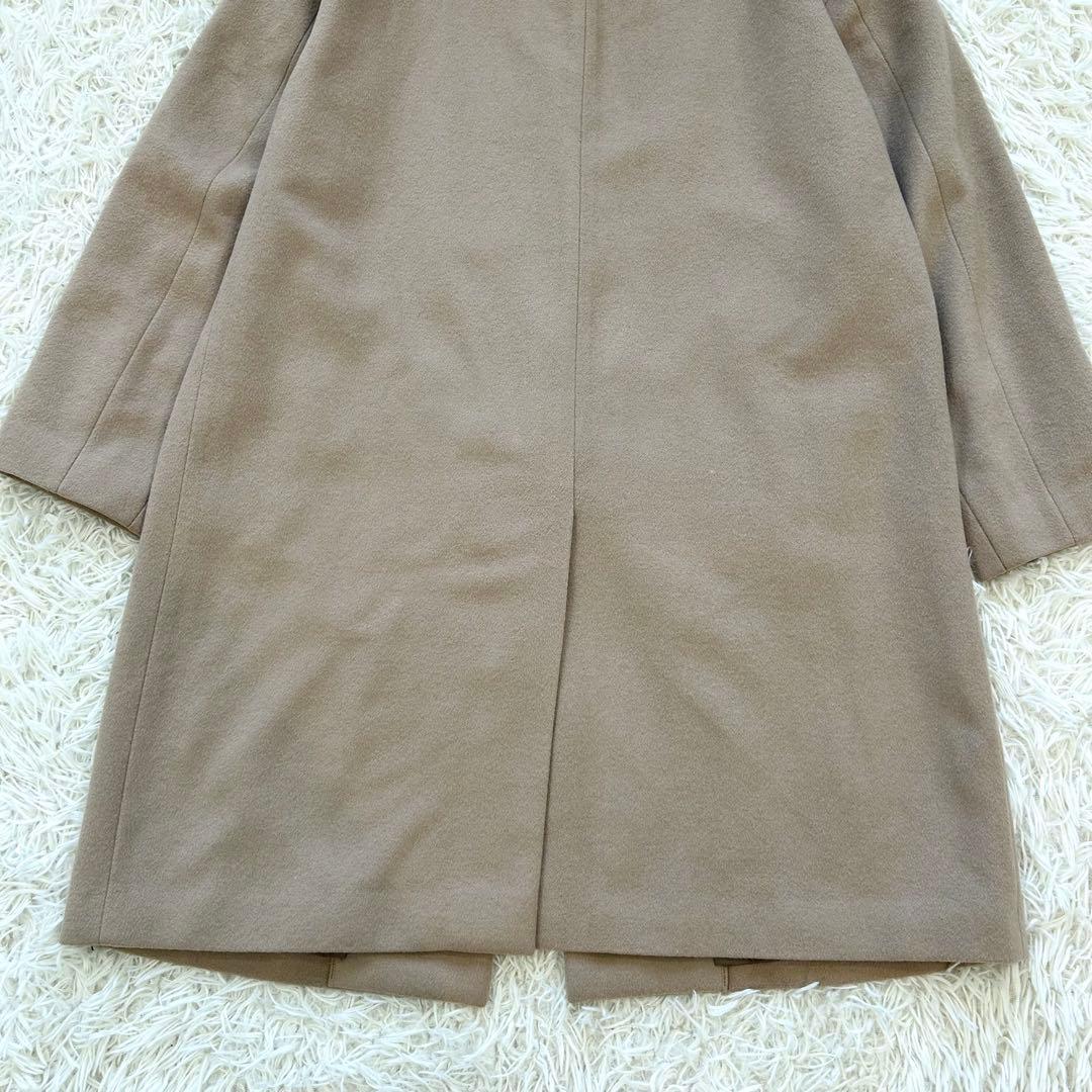 2023 アンタイトル カシミヤ混 大きめノーカラーコート ロング丈 ベージュ