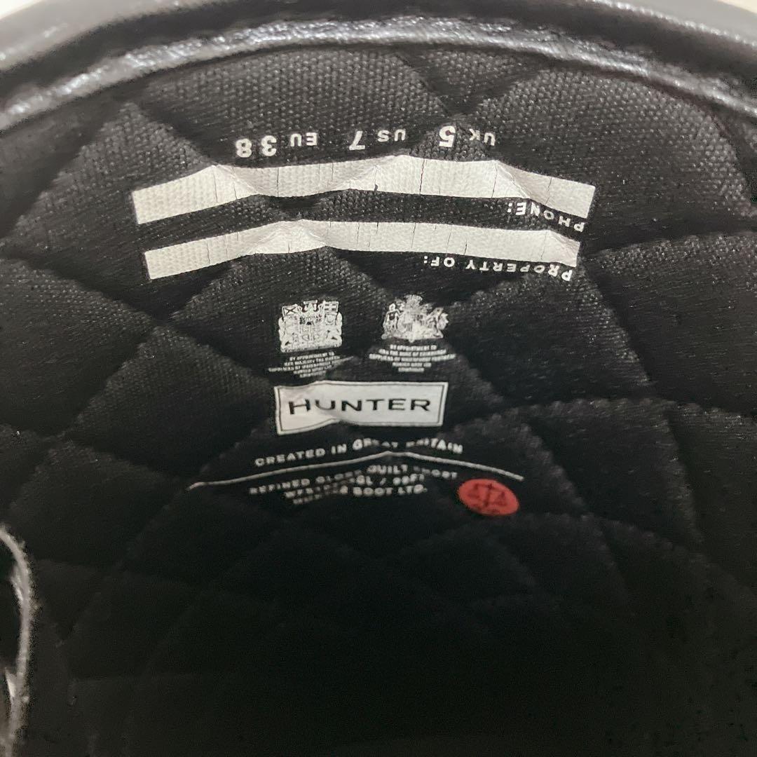 未使用級 HUNTER レインブーツ リファインドグロスキルト UK5