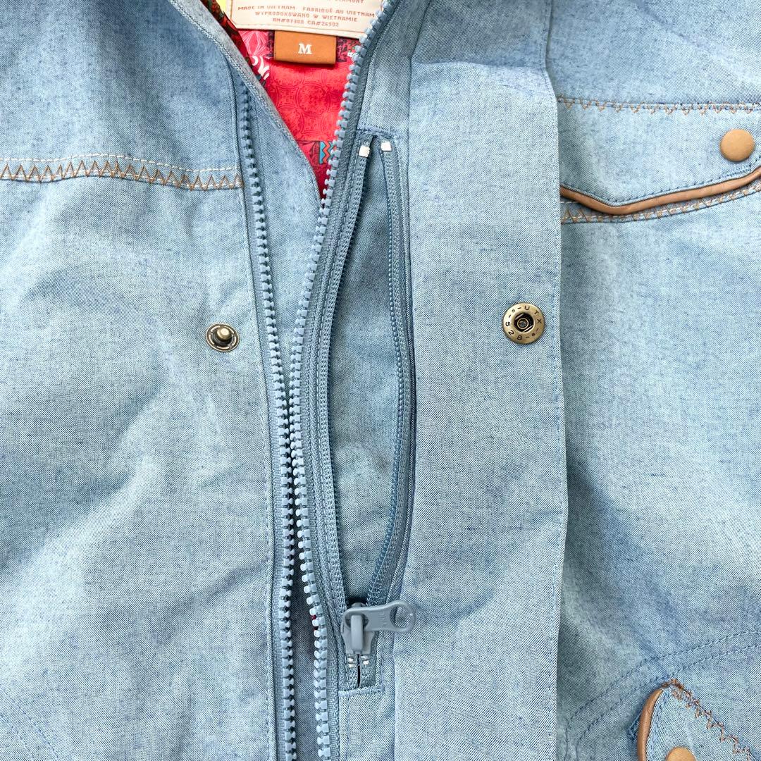 4458【美品】バートン ジャケット スノボウェア レディース デニム調 ファー