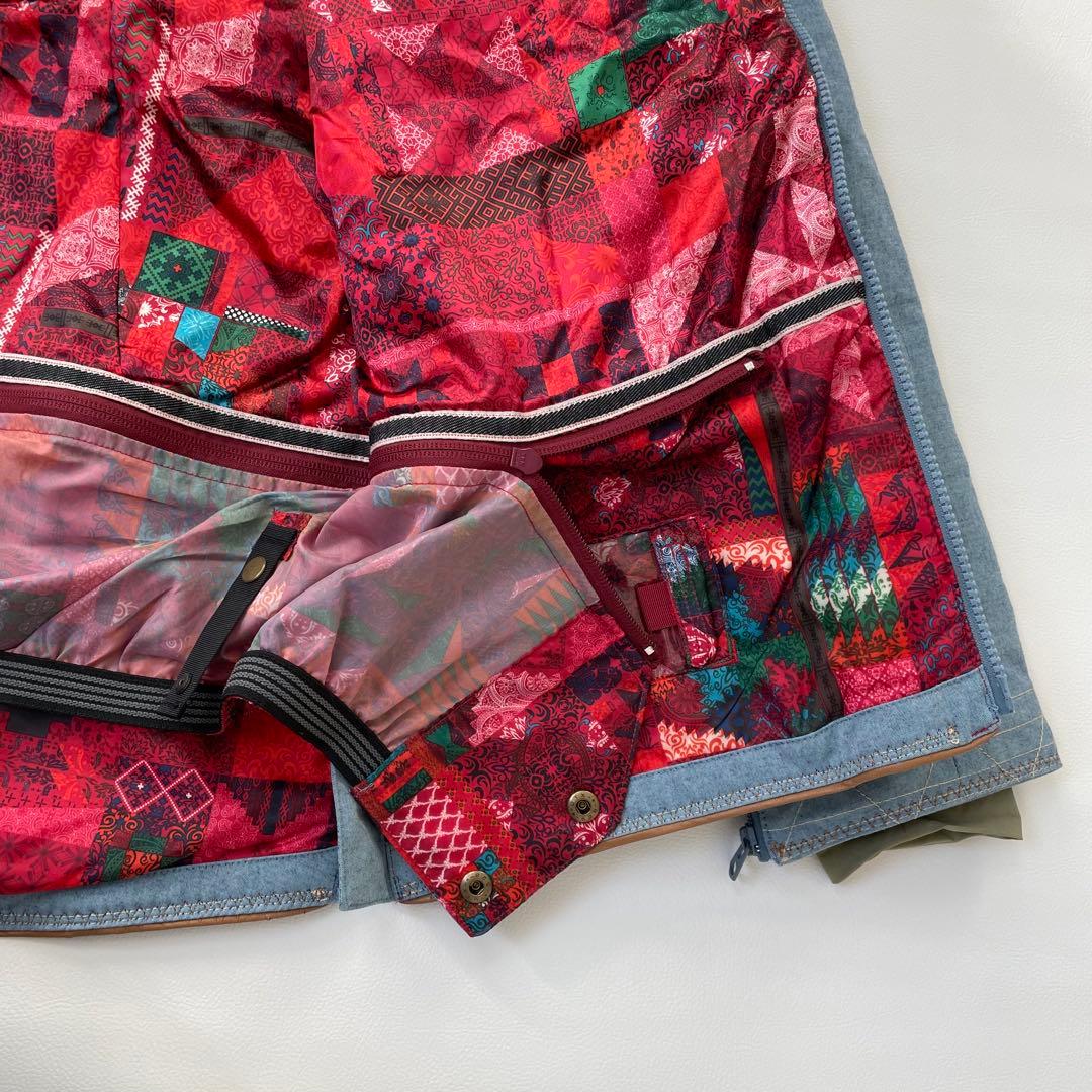 4458【美品】バートン ジャケット スノボウェア レディース デニム調 ファー