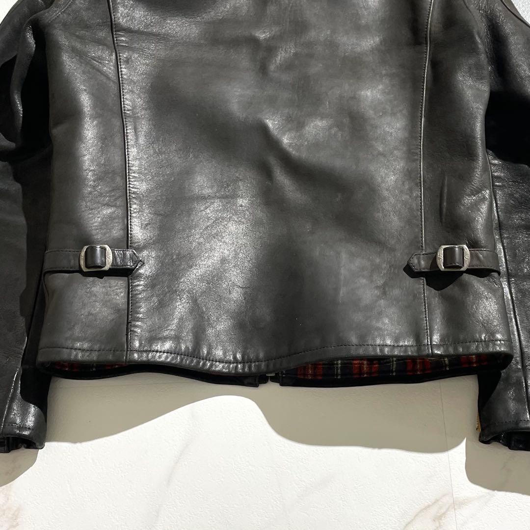 入手困難✨ ロストコントロール レザージャケット 羊革 チェック柄