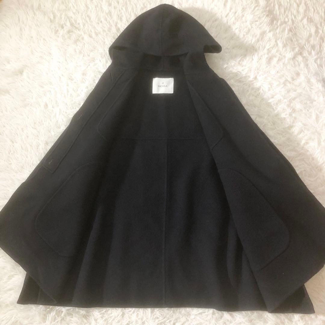 モガ シャルムリバー フードコート ポンチョ風 ドルマンスリーブ ネイビー