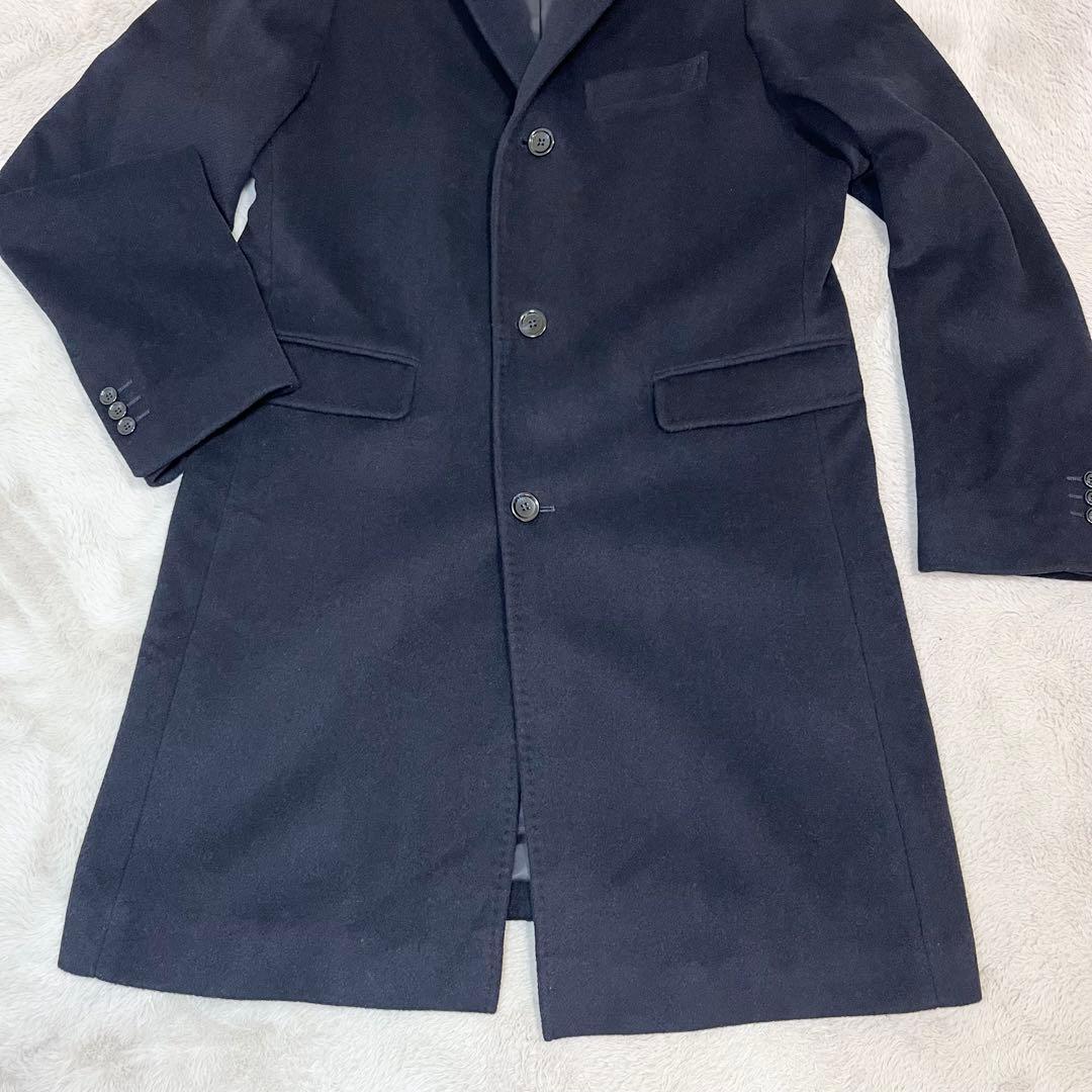 極美品 ユナイテッドアローズ 最高級カシミヤ混 3B ロングチェスターコート L