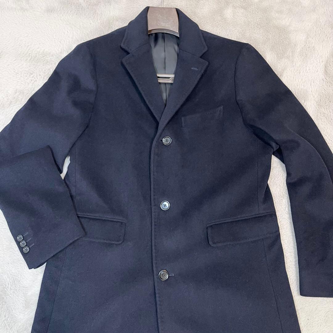 極美品 ユナイテッドアローズ 最高級カシミヤ混 3B ロングチェスターコート L