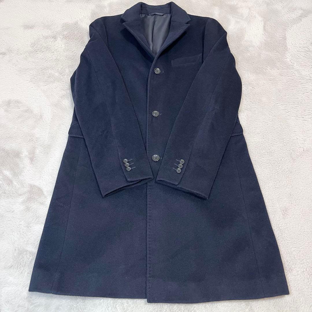 極美品 ユナイテッドアローズ 最高級カシミヤ混 3B ロングチェスターコート L
