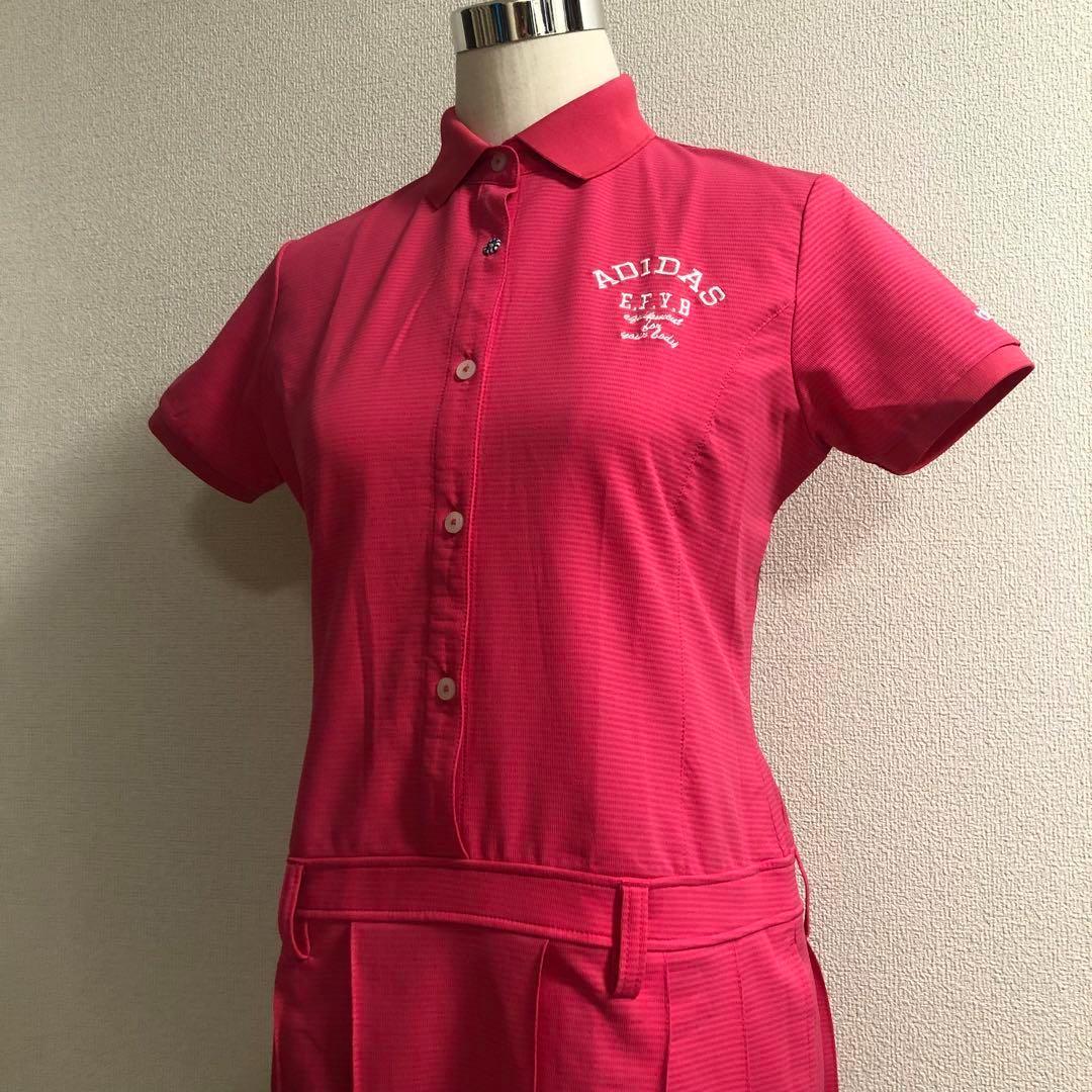アディダスゴルフ スポーツ ウェア ワンピース ホワイト ピンク ブラック L