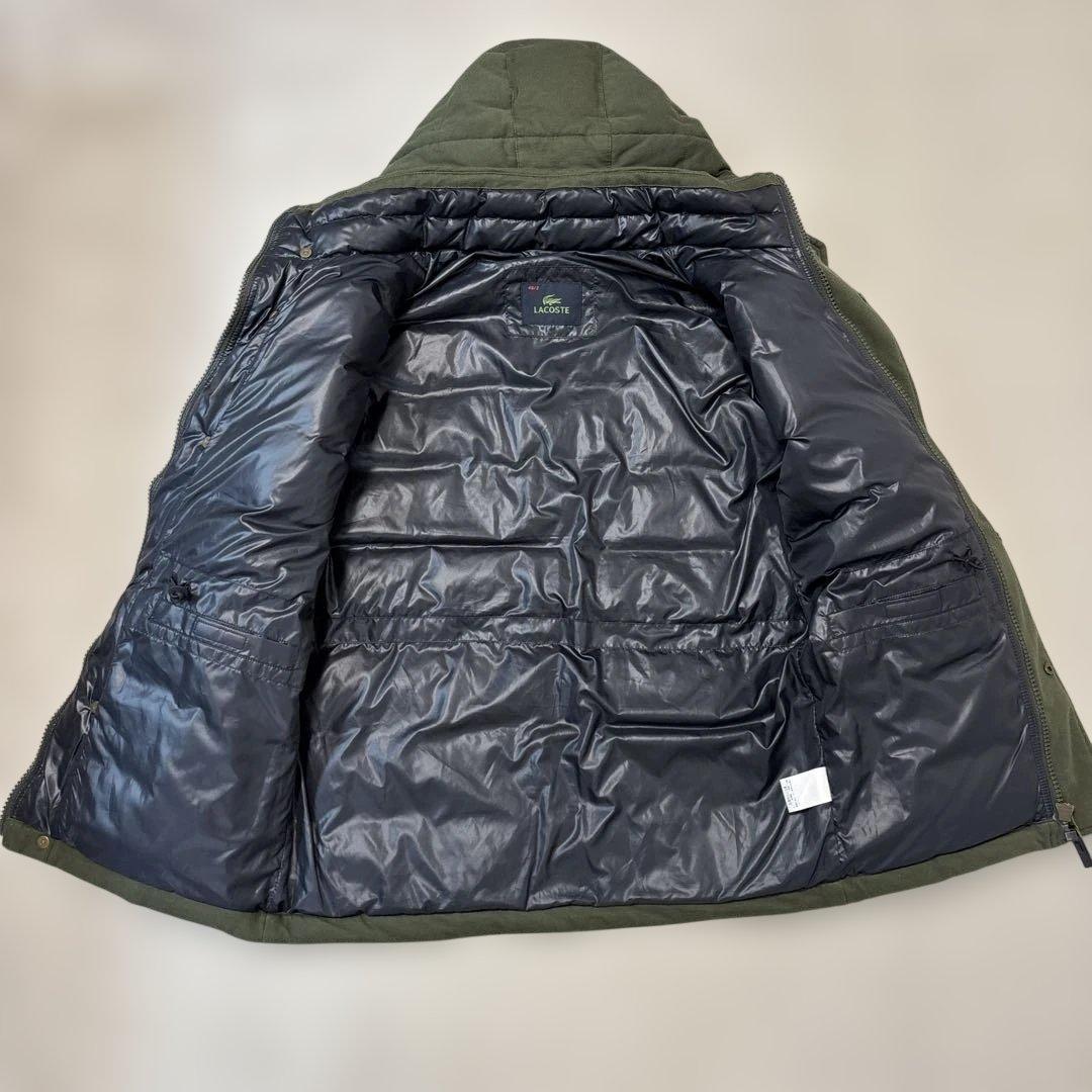 ラコステ コットンピケ ダウンジャケット ワニロゴ ブルゾン モスグリーン