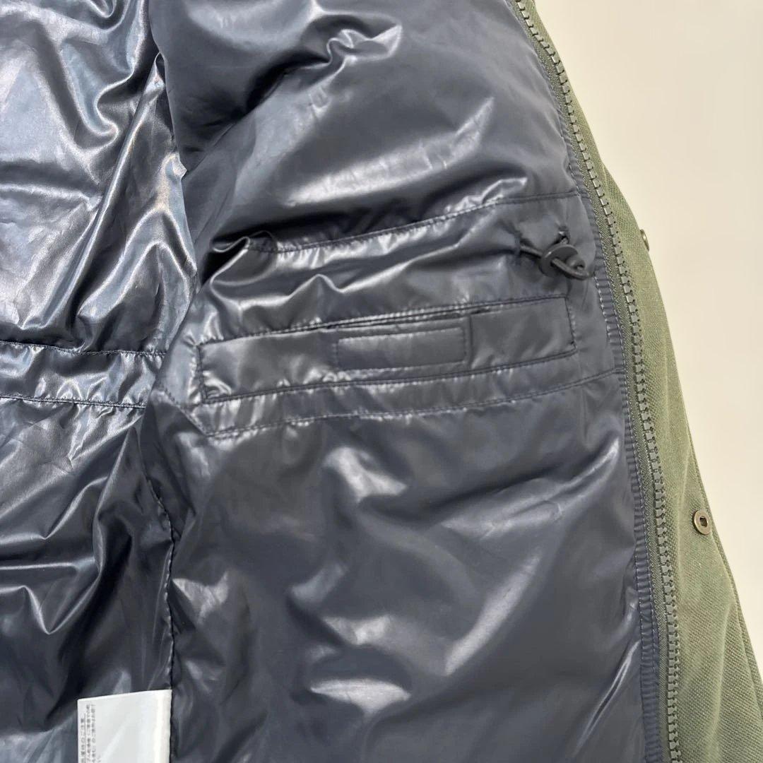 ラコステ コットンピケ ダウンジャケット ワニロゴ ブルゾン モスグリーン