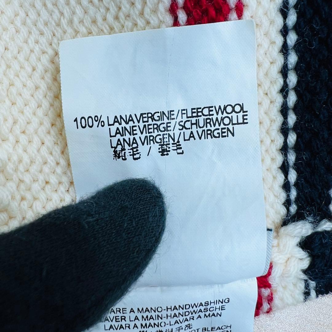 モンクレール ニットキャップ ロゴパッチ オフホワイト