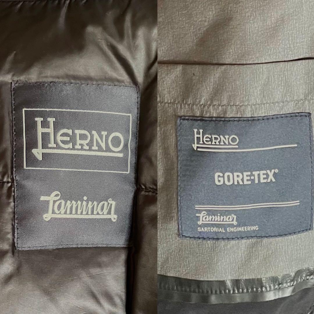 高級ダウン＊ヘルノ HERNO ラミナー ダウンコート ゴアテックス 黒 46
