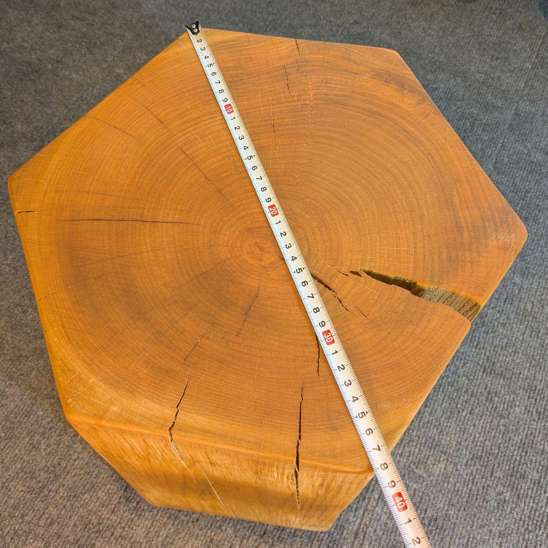 ピーナッツ様確認用 山桜 六角形 天然木 椅子 スツール 高さ約35㎝