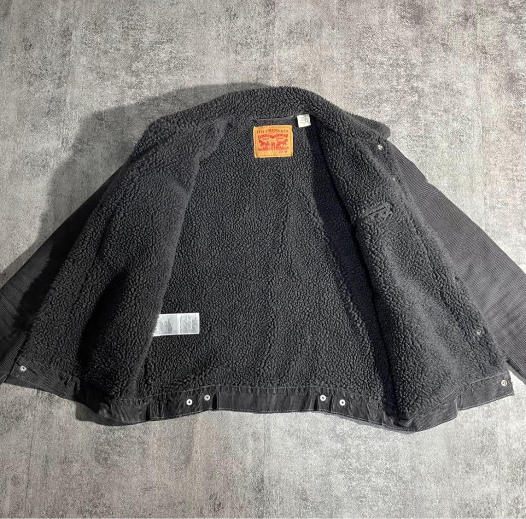Levi'sリーバイスシェルパトラッカージャケット裏ボア短丈チャコールグレーL