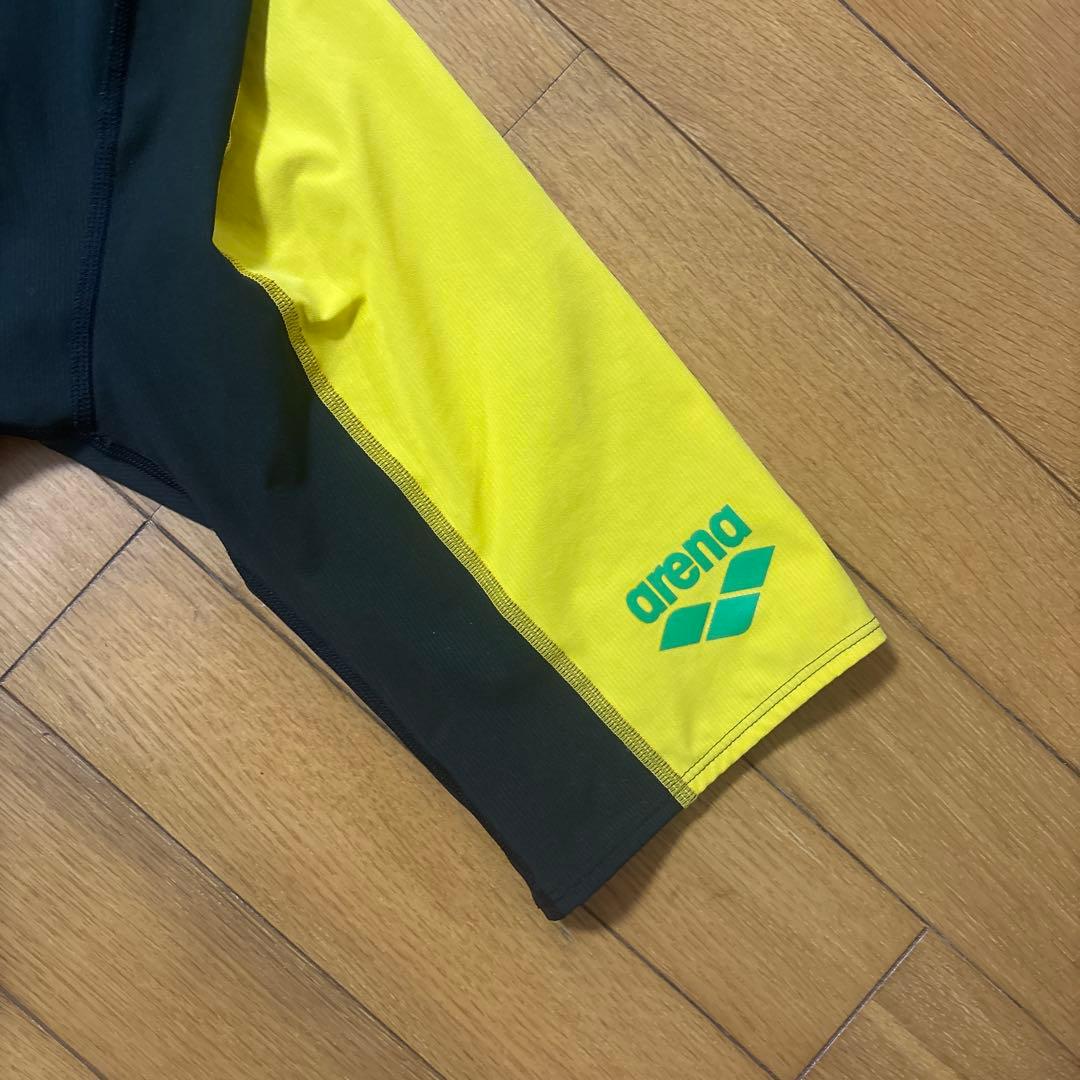 arena 水着 黒/黄色 JSSロゴ