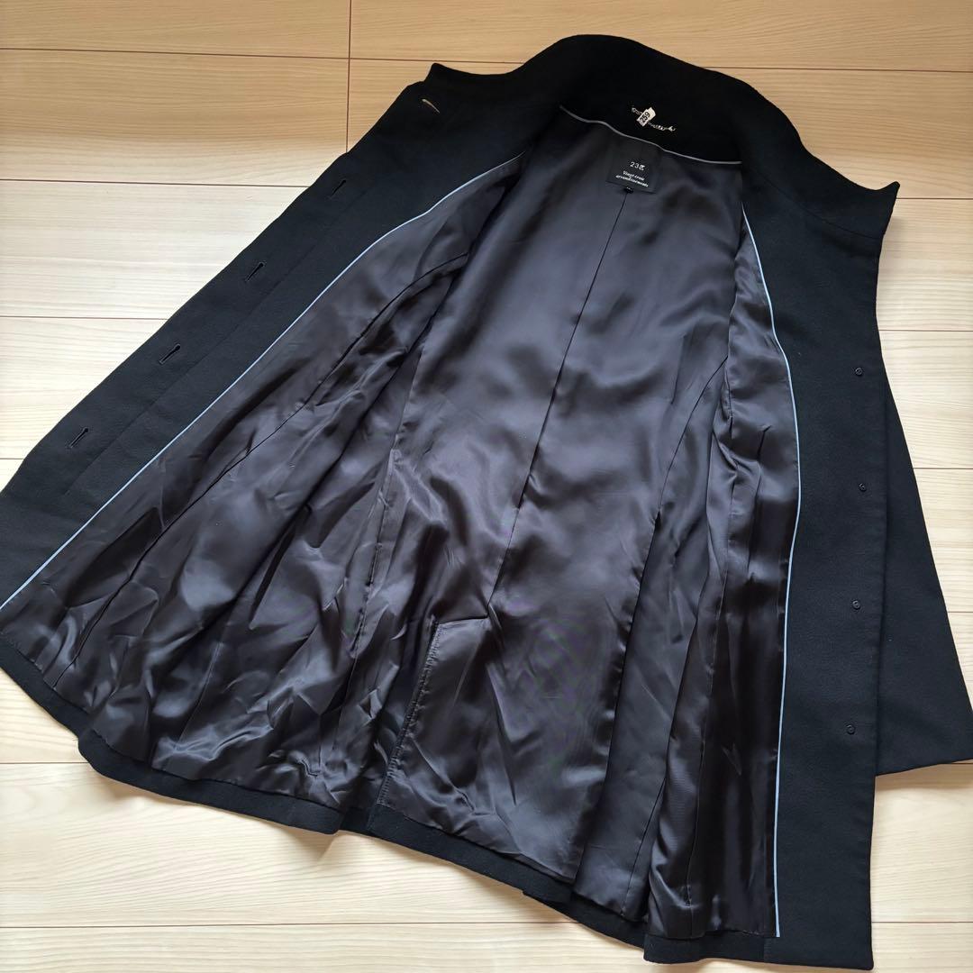 23区　コート　カシミヤ　ブラック　44 大きいサイズ　スタンドカラー　定番