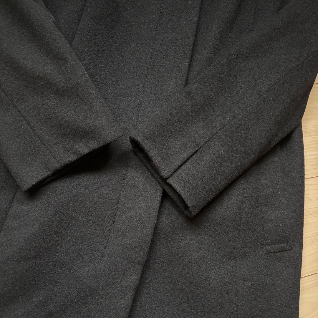 23区　コート　カシミヤ　ブラック　44 大きいサイズ　スタンドカラー　定番