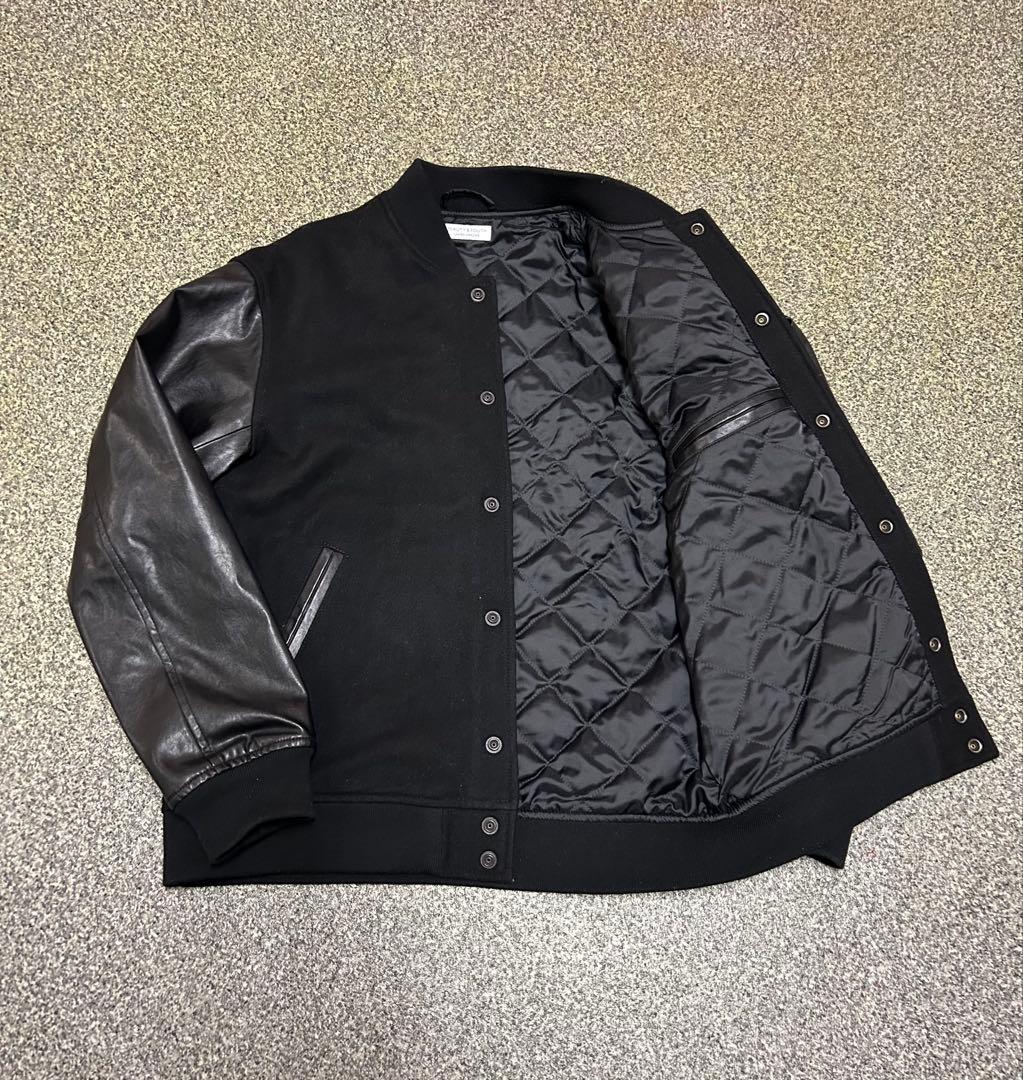 BEAUTY&YOUTH ブラックメルトン フェイクレザー スタジャン