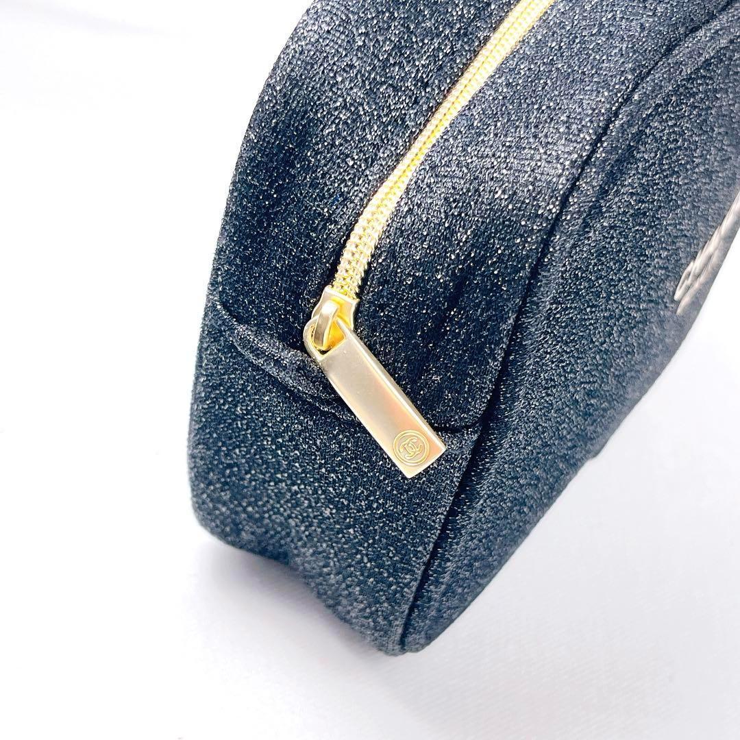 美品 CHANEL ポーチ ノベルティ 黒 シャネル グリッター仕上げ - メルカリ