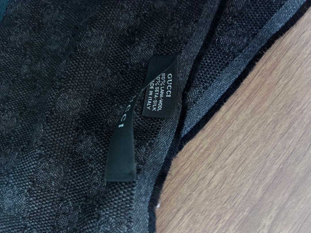 正規店購入　GUCCI GGパターン マフラー ブラック　男女兼用