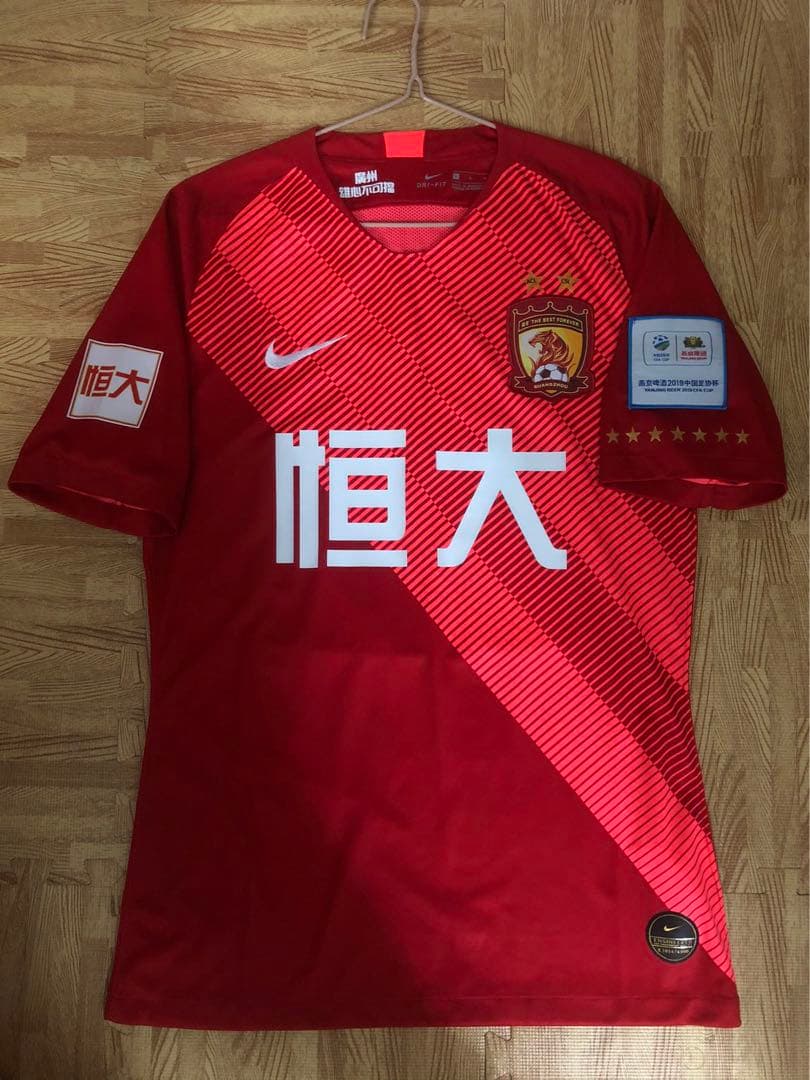 【選手支給品】2019年広州恒大CFAユニフォーム　10番鄭智選手