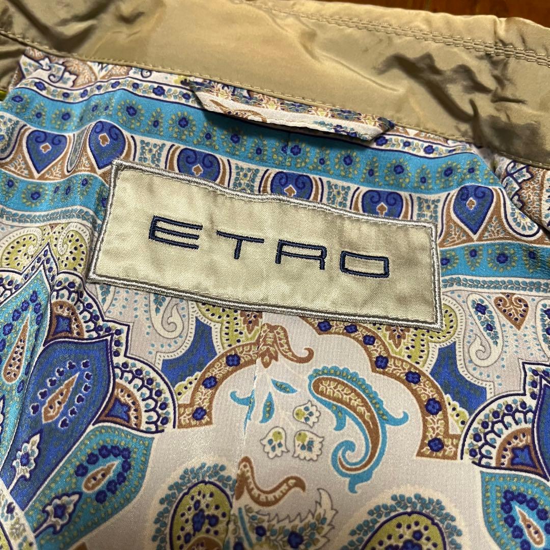 ETRO ナイロンシルクコート 裏地 ペイズリー柄 イタリア製 Lサイズ