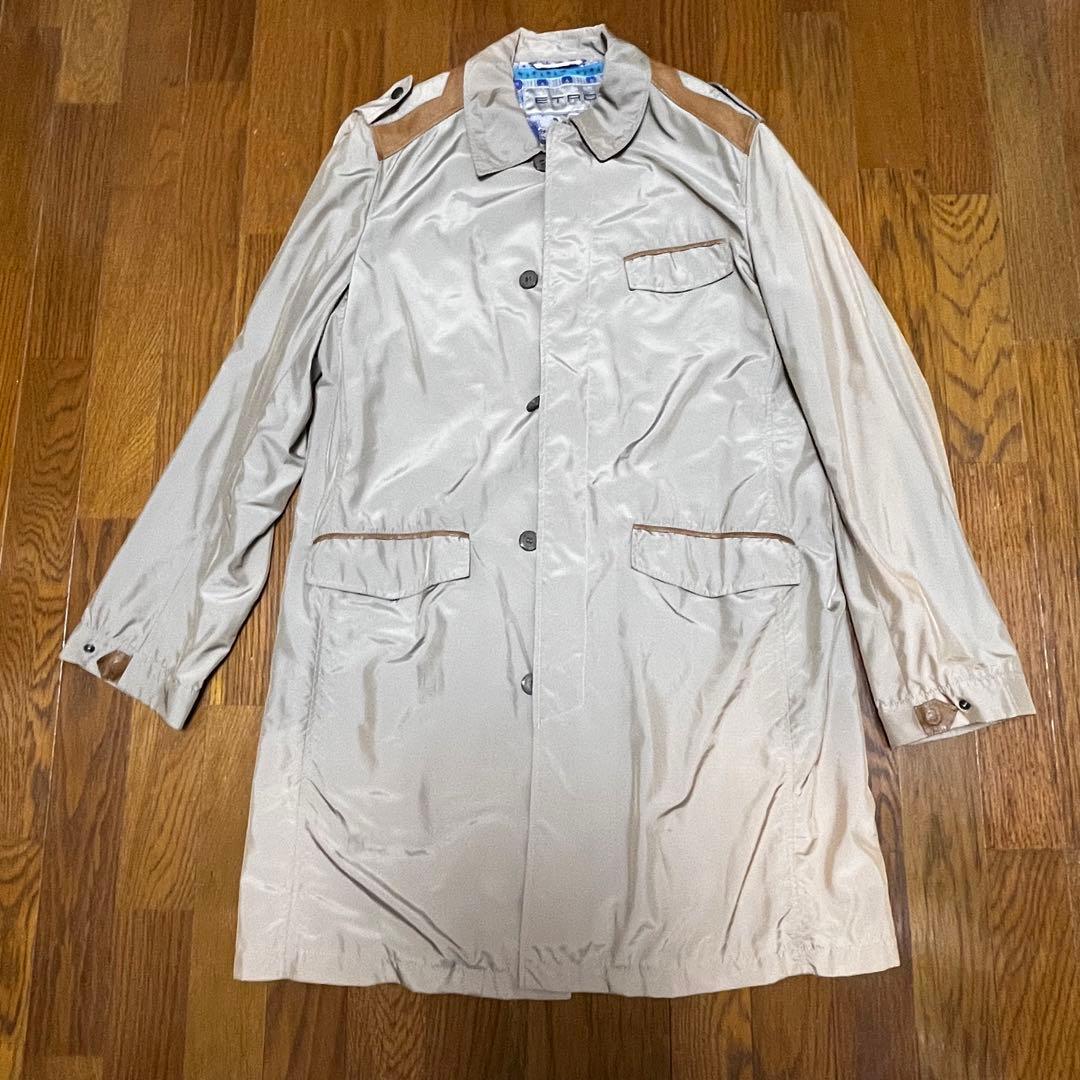 ETRO ナイロンシルクコート 裏地 ペイズリー柄 イタリア製 Lサイズ