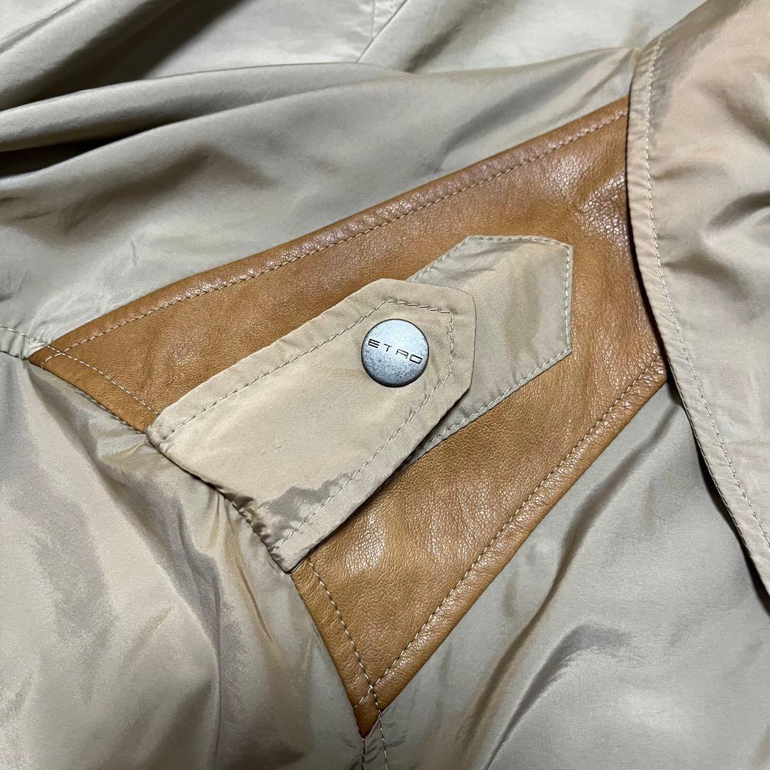 ETRO ナイロンシルクコート 裏地 ペイズリー柄 イタリア製 Lサイズ