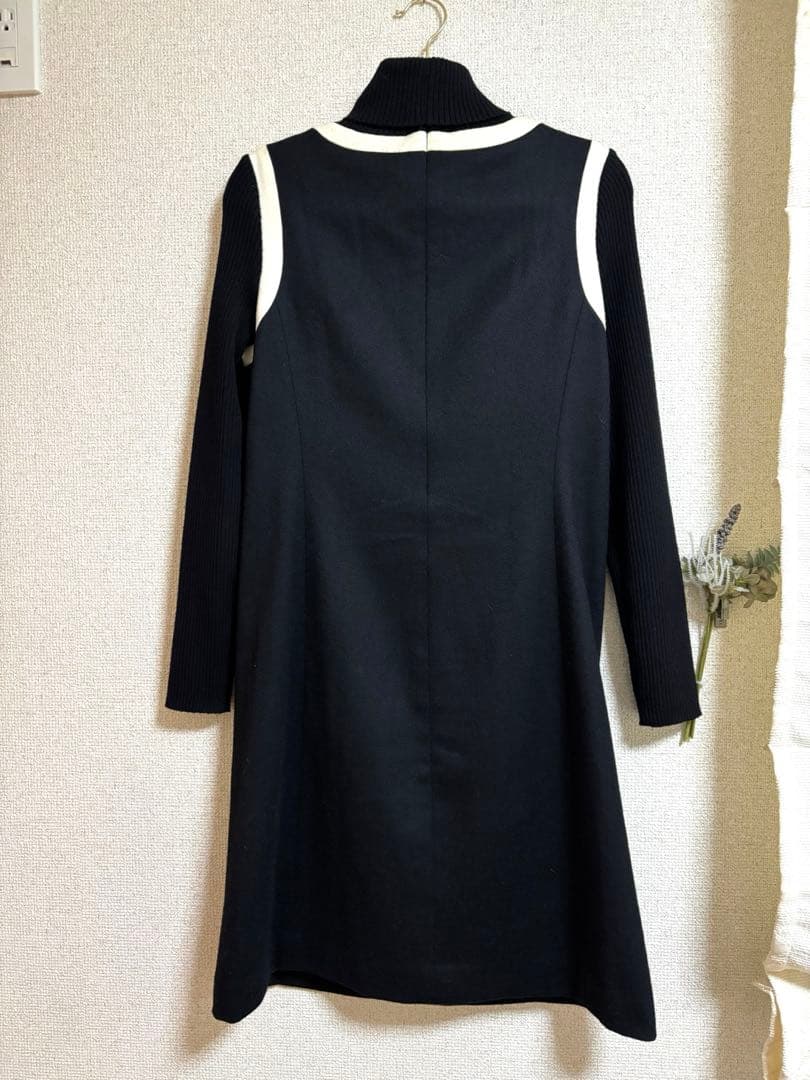 極美品M’S GRACY エムズグレイシー　ドッキングワンピース　黒　刺繍　38