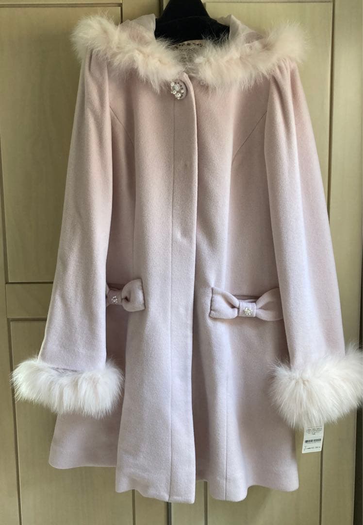 ロングコート　スウィートリュバン　ロディスポット　薄いピンク