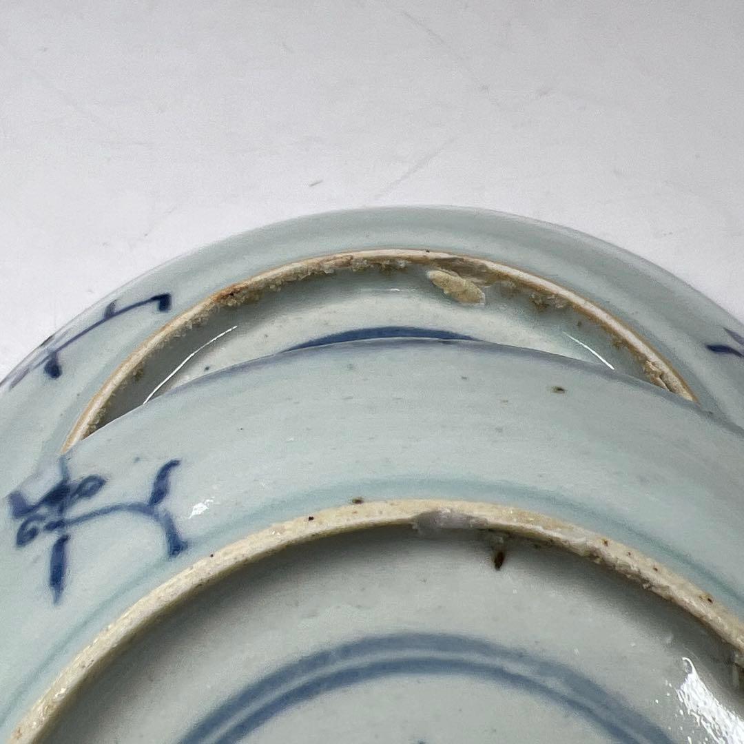 中国清朝時代　染付中皿20枚箱付直径約14.5㎝トサチニ東な7-0618⭐︎2F