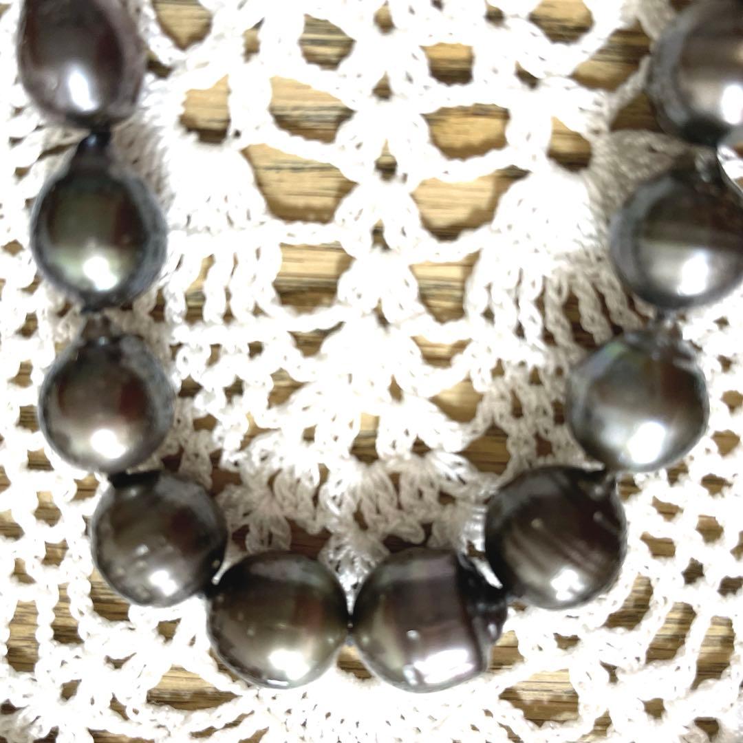 お値下げ！！⭐︎南洋タヒチ産　黒真珠（40㎝）ネックレスとピアスのセット⭐︎