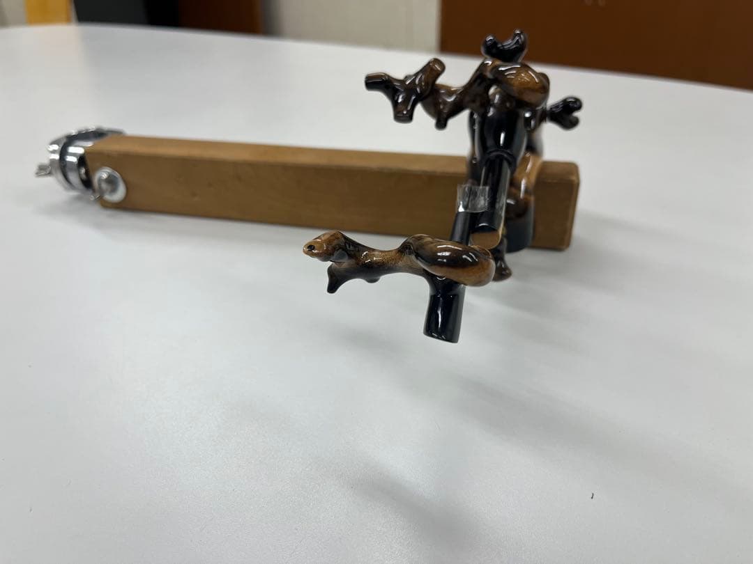 まろん　松村作　黒柿　大砲型万力　小型