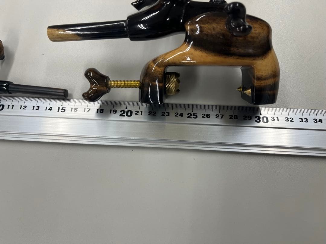 まろん　松村作　黒柿　大砲型万力　小型