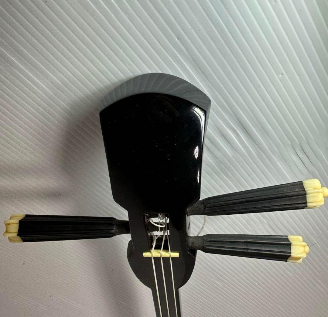 本日限定価格　沖縄三線　黒塗り　天然　蛇皮　ハードケース　和楽器