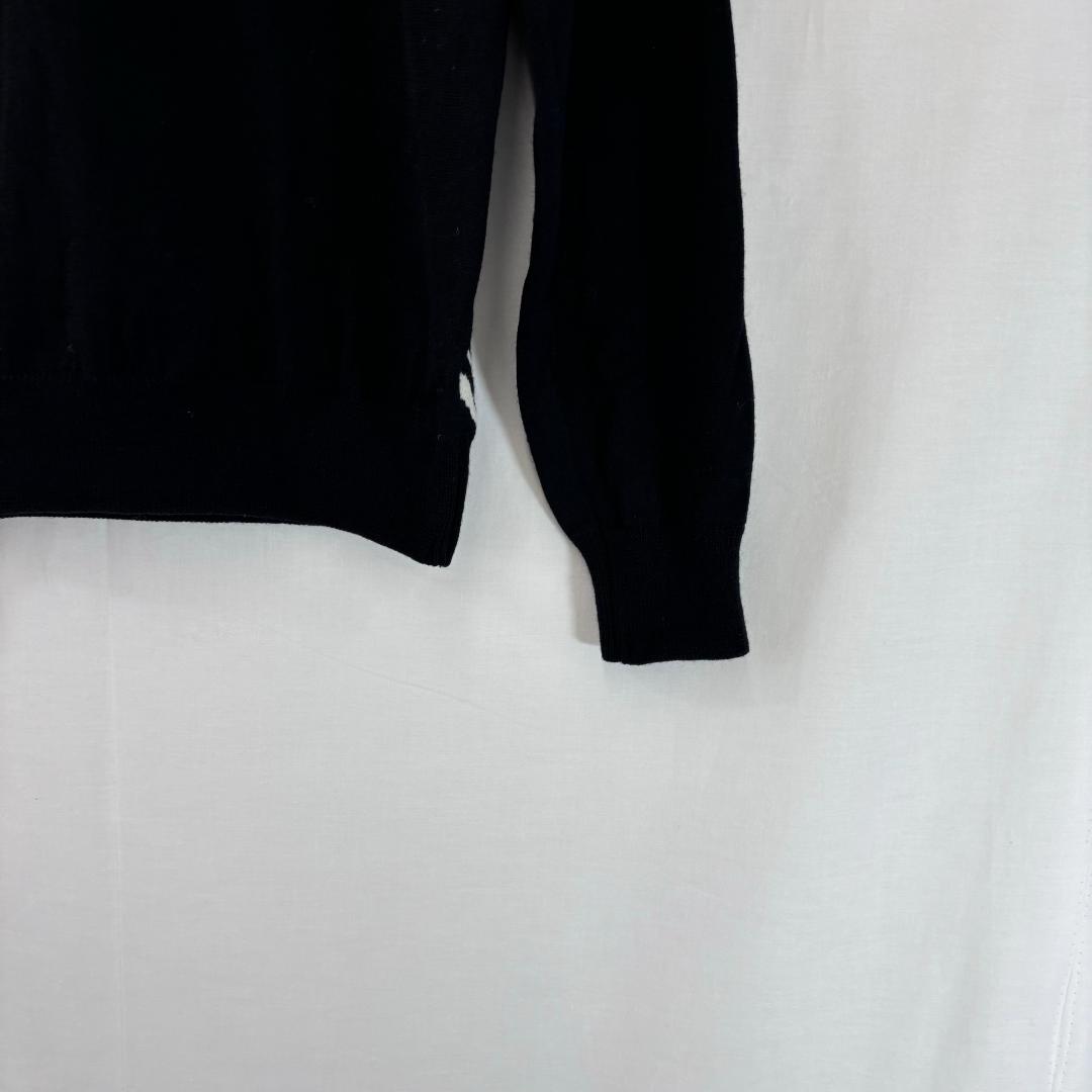 超希少⭐️ レオナール スポーツ ゼブラ柄 長袖 ニット セーター 刺繍ロゴ 黒