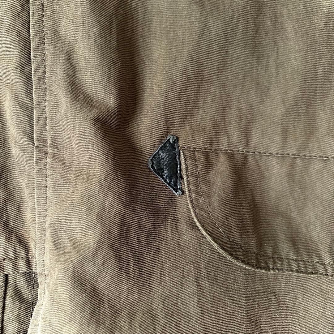 美品 MHL. メンズM中綿ライナー付 ミリタリージャケット ハーフコート 緑_