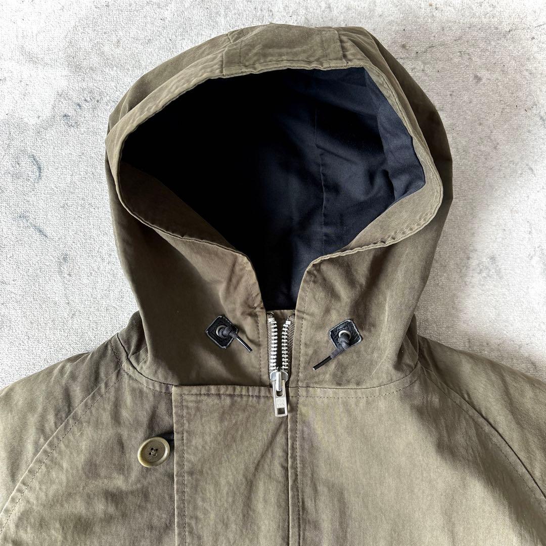 美品 MHL. メンズM中綿ライナー付 ミリタリージャケット ハーフコート 緑_