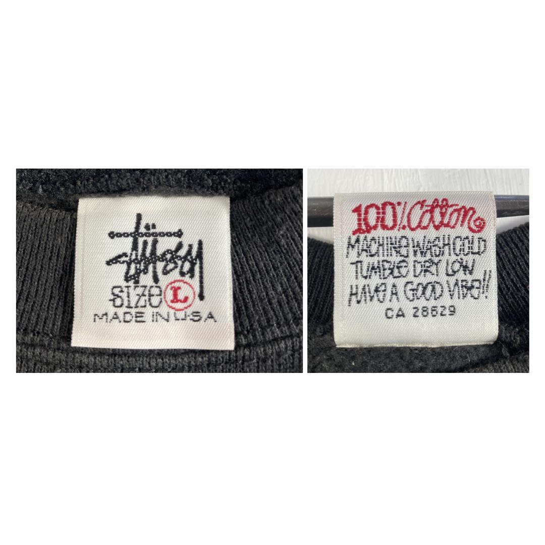 ステューシー シャドーマン スウェット USA製 90s 古着 L ブラック