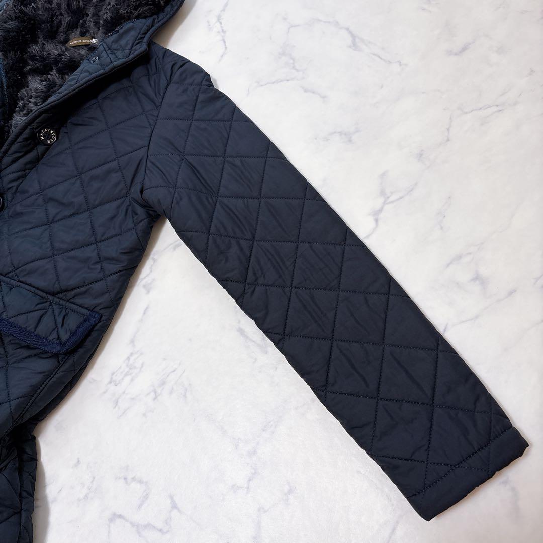 【極美品】マッキントッシュ キルティング コート ボア 中綿 36 ネイビー