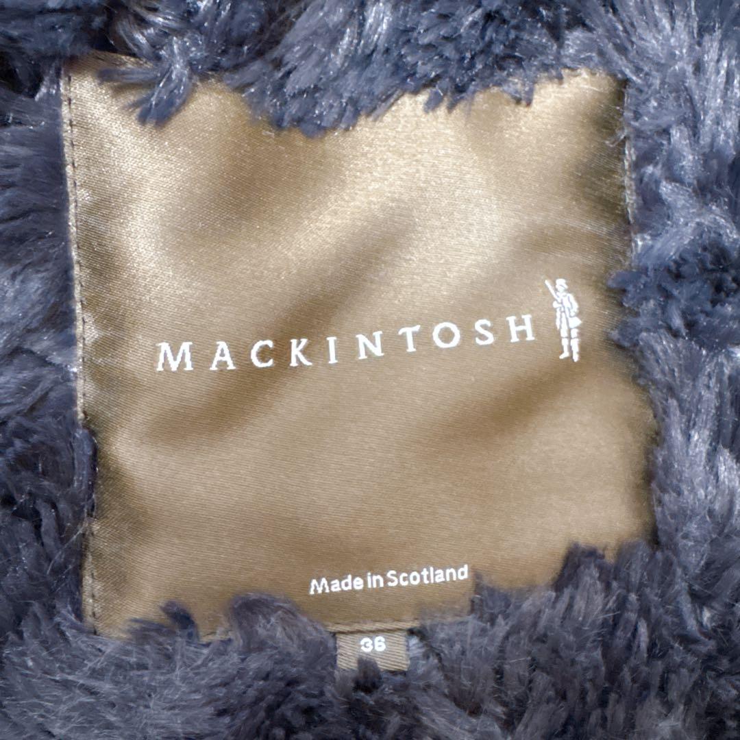 【極美品】マッキントッシュ キルティング コート ボア 中綿 36 ネイビー