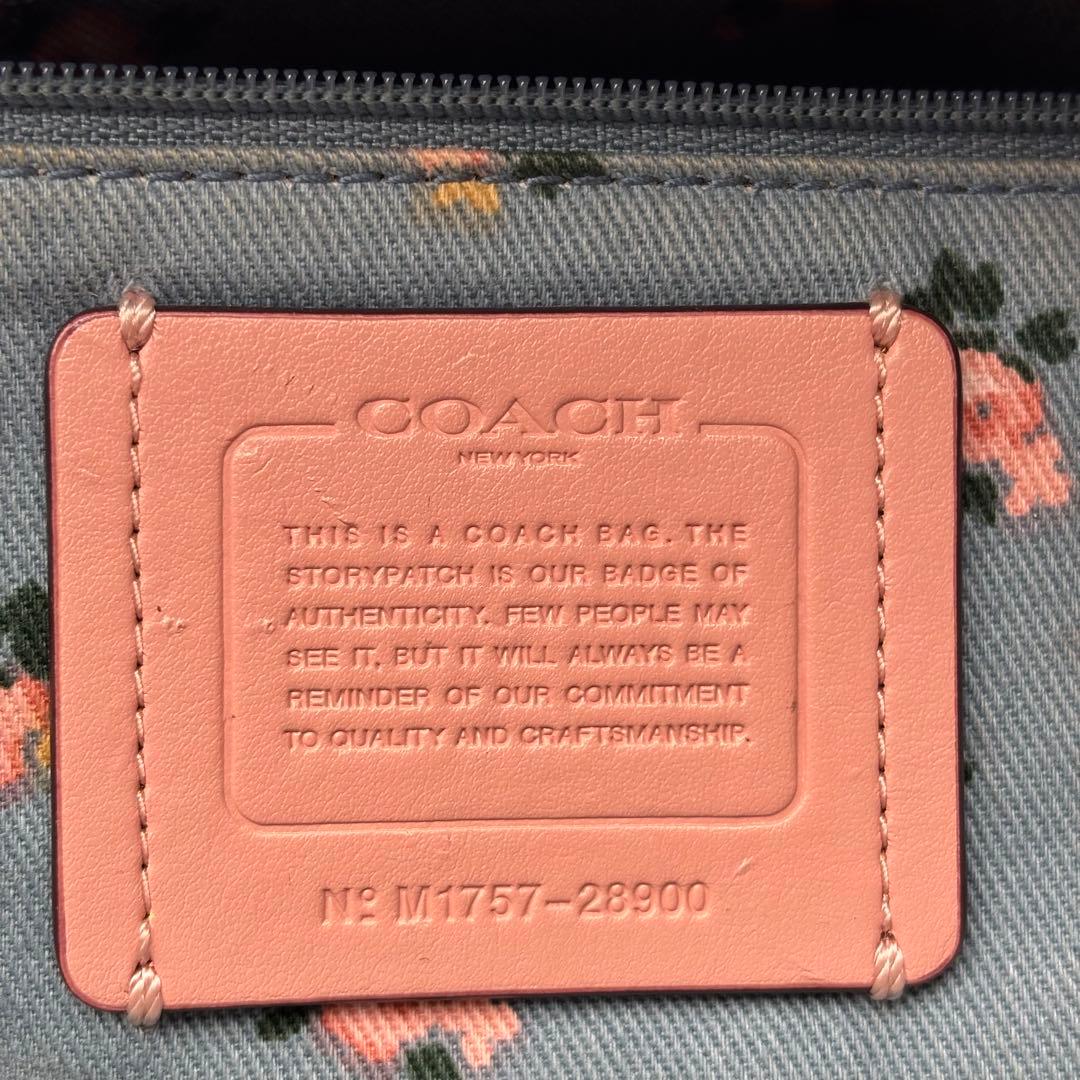 COACH コーチ デニムブルー ショルダーバッグ 2way ティーローズ
