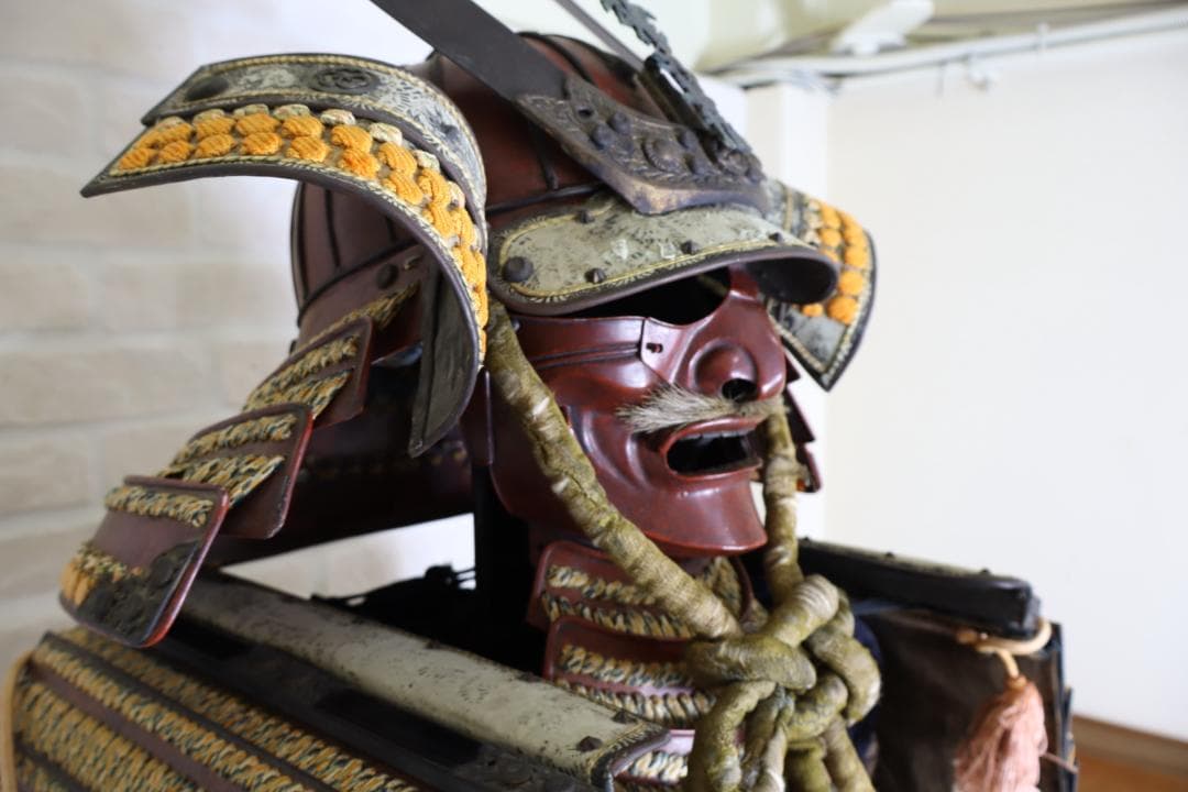 BLACK【等身大甲冑】武者鎧 赤具足一式 光忍作 約50年前製サムライ鎧