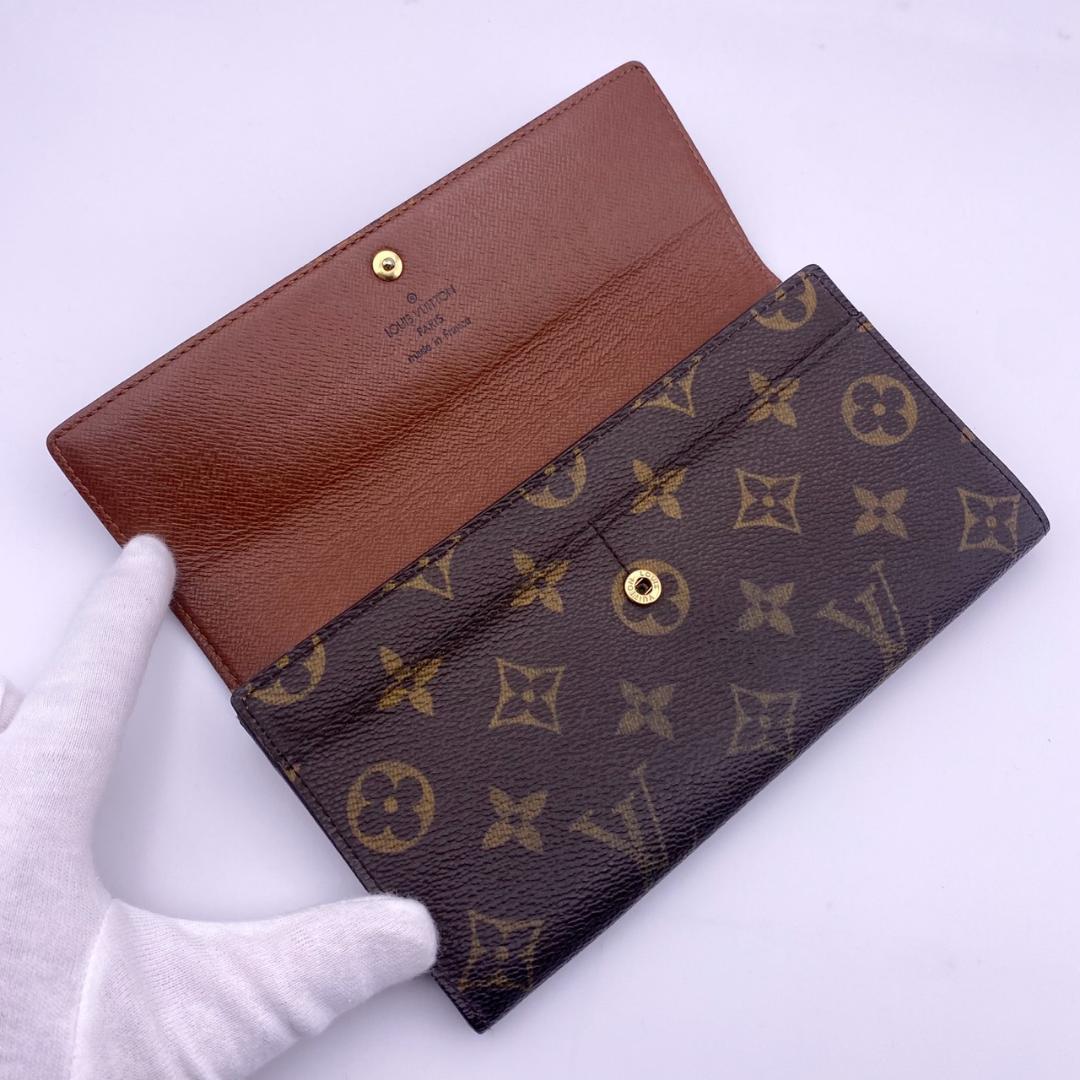 ルイヴィトン モノグラム ポルトフォイユ サラ 長財布 二つ折り ブラウン
