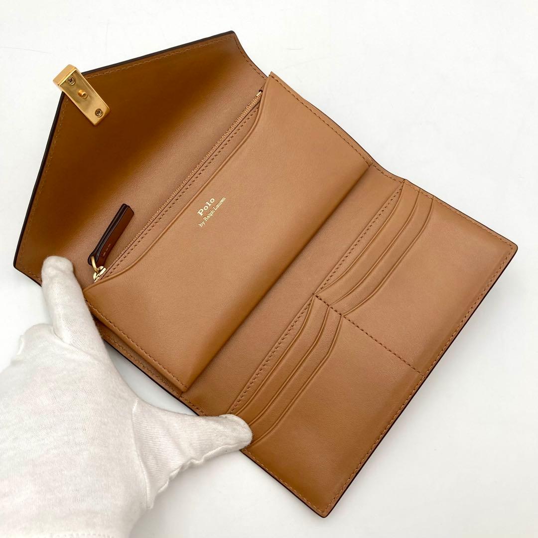 G.B✨ ポロラルフローレン POLO ID 長財布 レザー キャメル