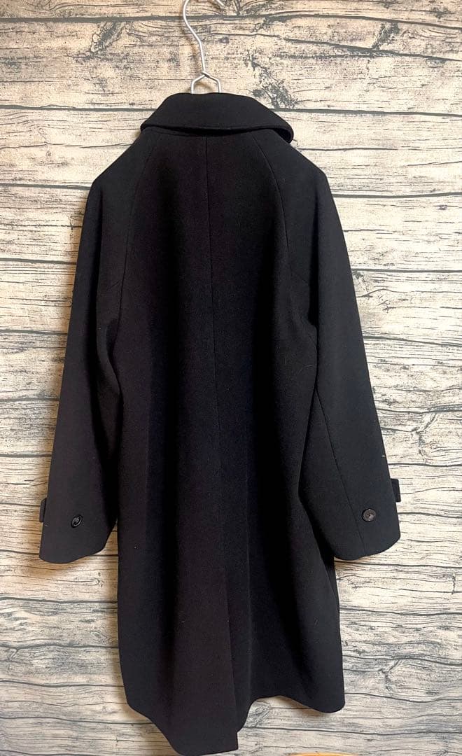 【美品】CLEL(クレイル)テックメルトンルーズステンカラーコート/ブラック/M