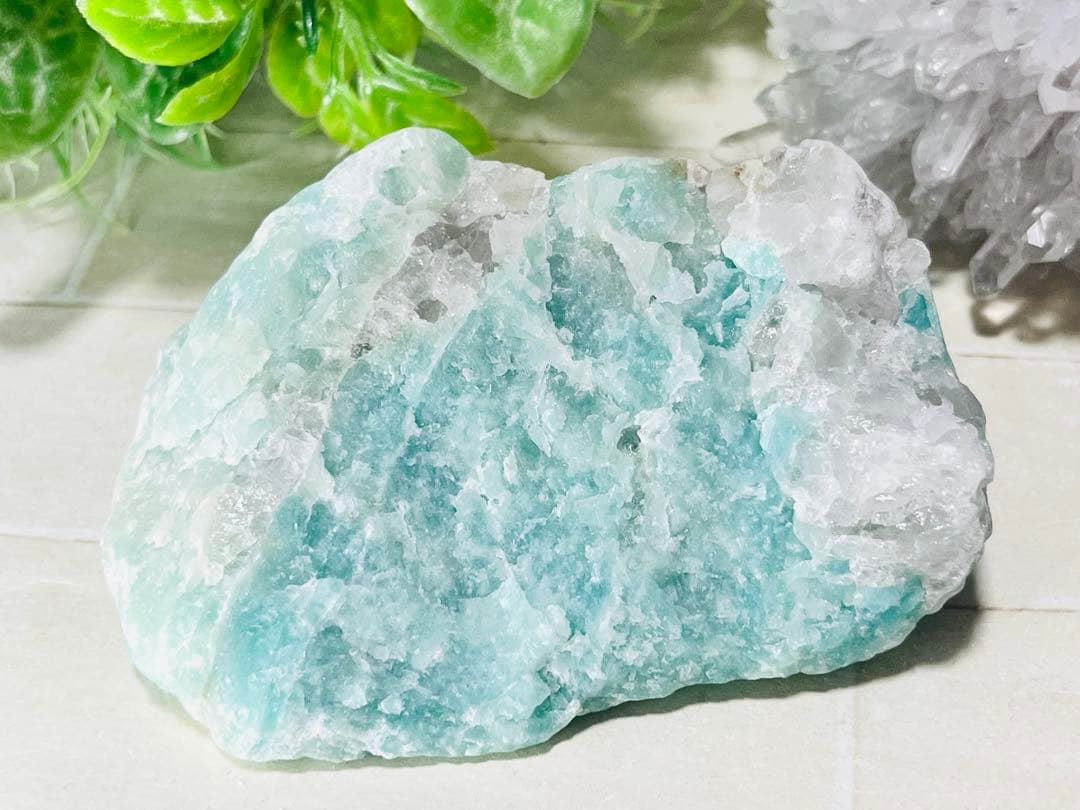 カリビアンブルーアマゾナイト 天河石 原石 ラフストーン カリビアン
