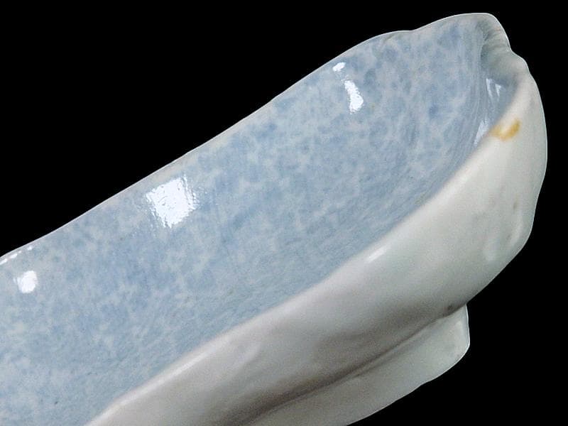 古伊万里 染付 型刷印判 幾何学文様の図 変形皿 江戸期