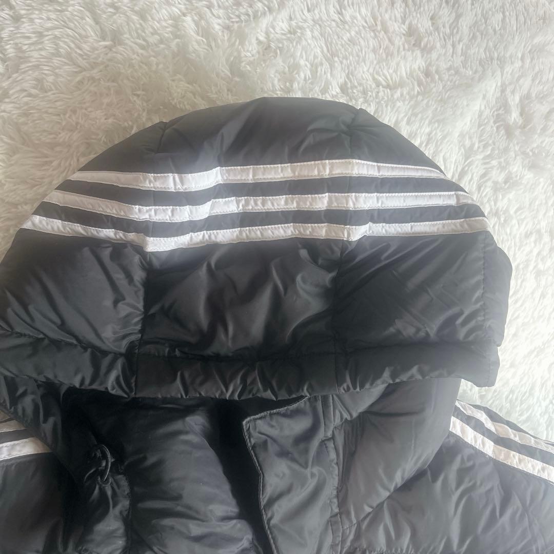 アディダスadidasトレフォイルロゴ ダウン ベンチコート 肉厚 ブラック