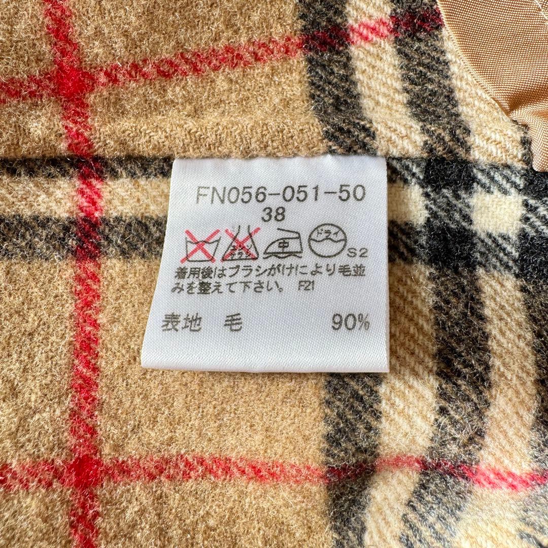美品 バーバリーロンドン ノバチェック ロング カシミヤ コート キャメル