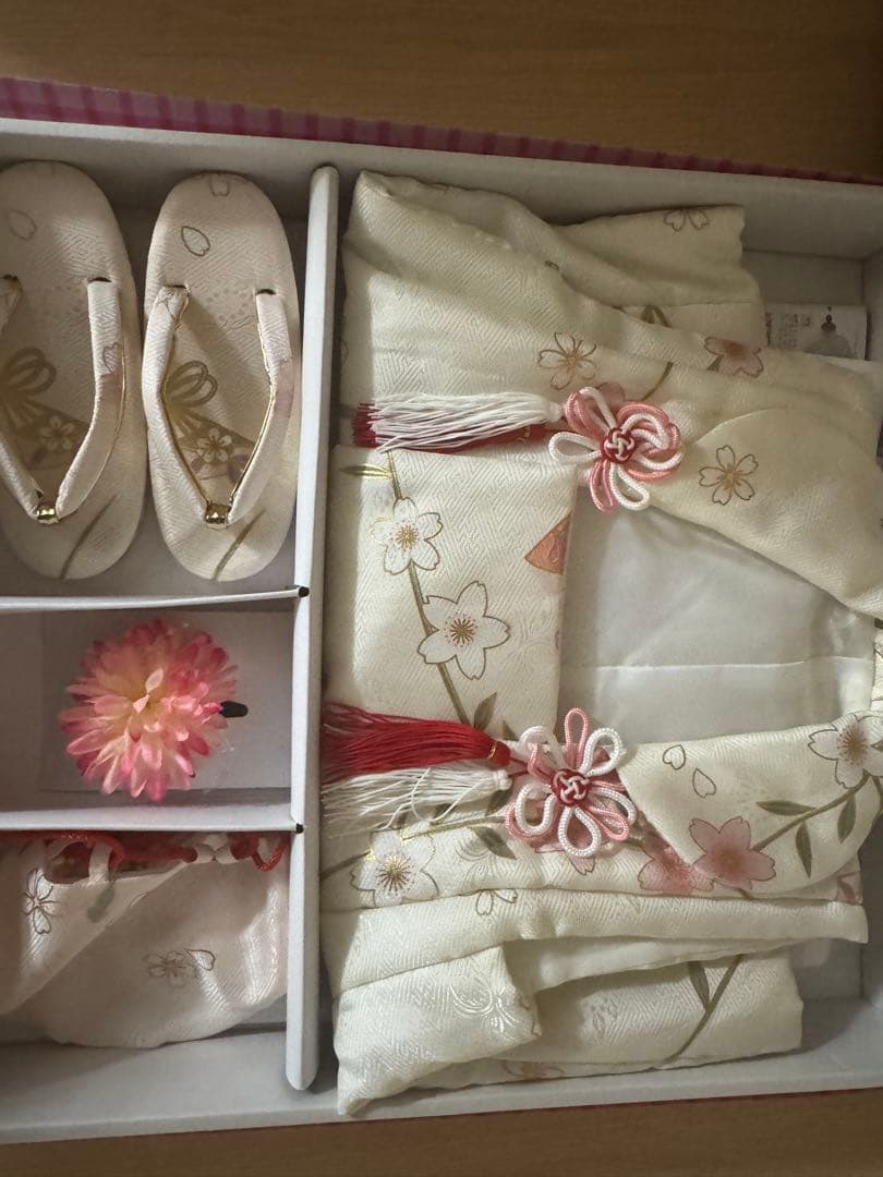 淡いピンク 花柄 着物 9点セット＋疲れない靴