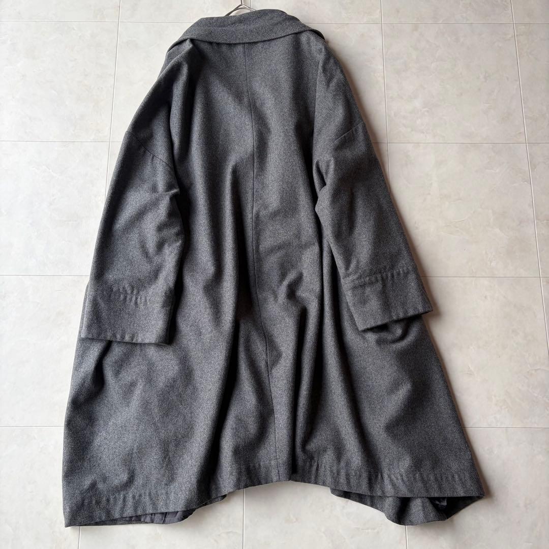 美品✨アートミックス 萌 変形 ビッグシルエット ウールコート グレー O/S